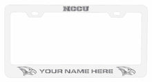 Load image into Gallery viewer, Customizable North Carolina Central Eagles NCAA Laser-Engraved Metal License Plate Frame - Personalized Car Accessory
