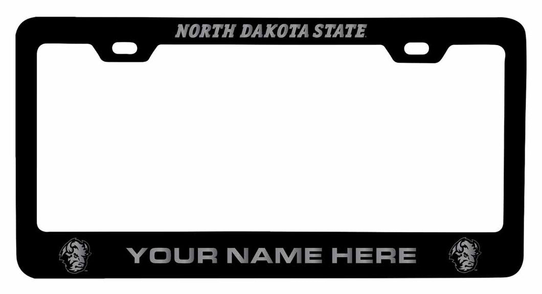 Customizable North Dakota State Bison NCAA Laser-Engraved Metal License Plate Frame - Personalized Car Accessory