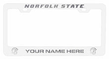 Load image into Gallery viewer, Customizable Norfolk State University NCAA Laser-Engraved Metal License Plate Frame - Personalized Car Accessory
