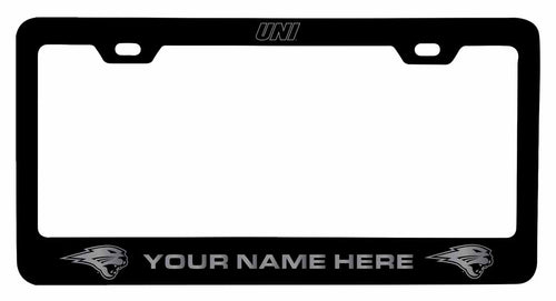 Customizable Northern Iowa Panthers NCAA Laser-Engraved Metal License Plate Frame - Personalized Car Accessory