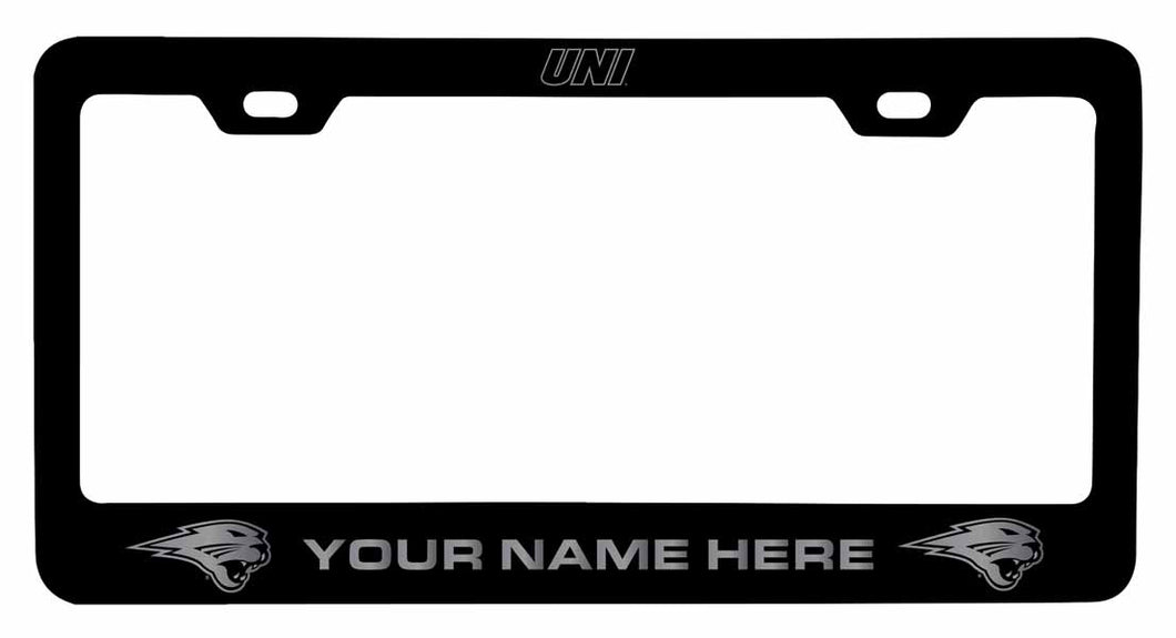 Customizable Northern Iowa Panthers NCAA Laser-Engraved Metal License Plate Frame - Personalized Car Accessory
