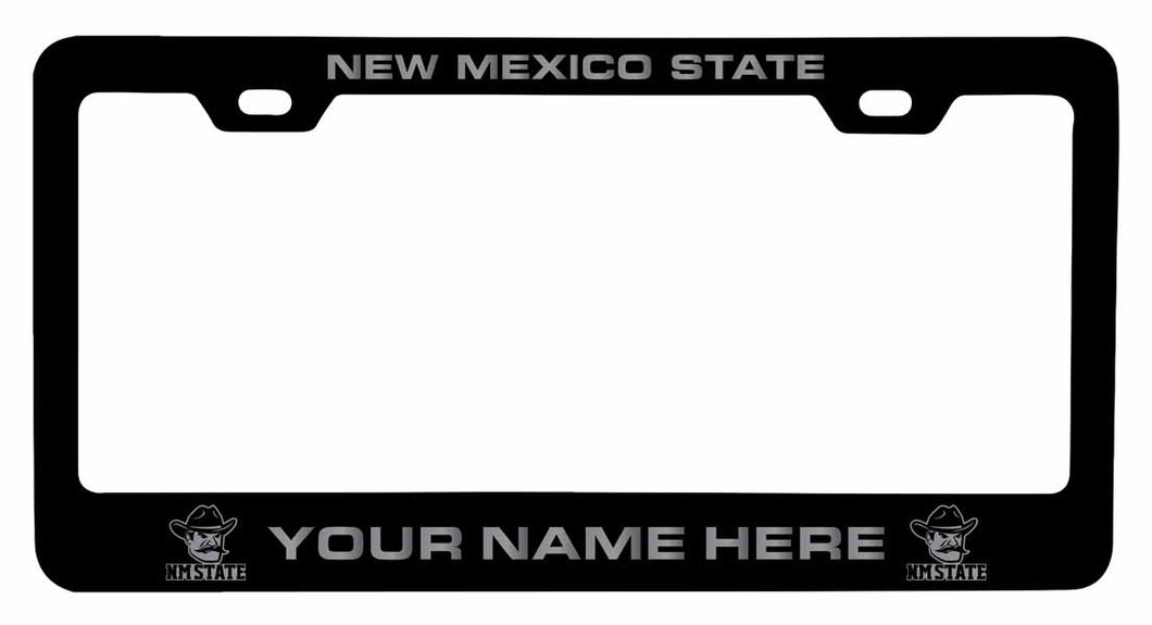 Customizable New Mexico State University Aggies NCAA Laser-Engraved Metal License Plate Frame - Personalized Car Accessory