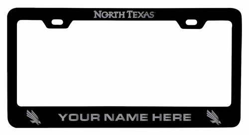 Customizable North Texas NCAA Laser-Engraved Metal License Plate Frame - Personalized Car Accessory