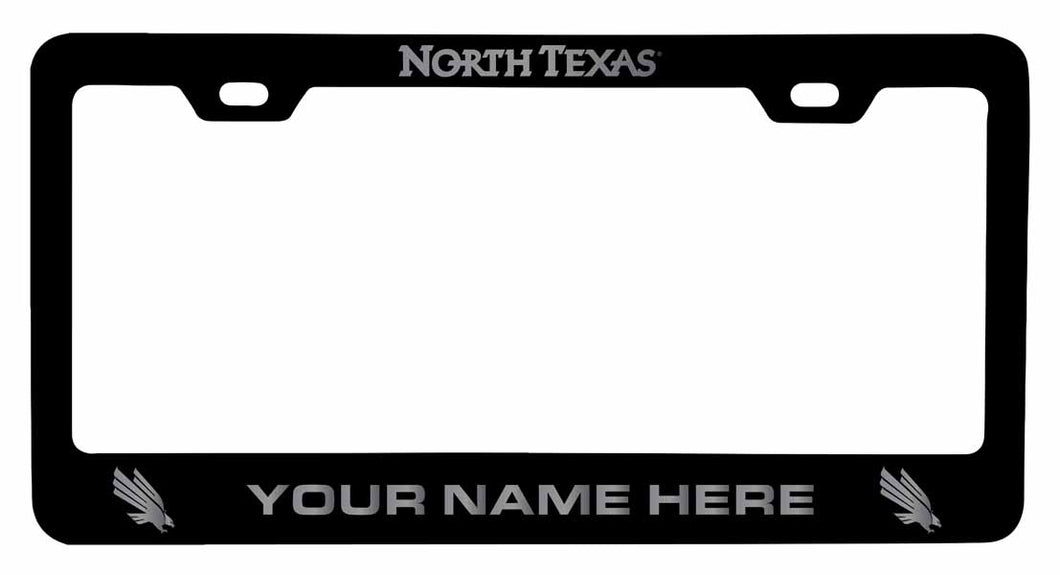 Customizable North Texas NCAA Laser-Engraved Metal License Plate Frame - Personalized Car Accessory