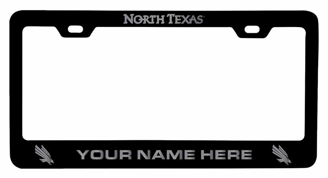 Collegiate Custom North Texas Metal License Plate Frame with Engraved Name