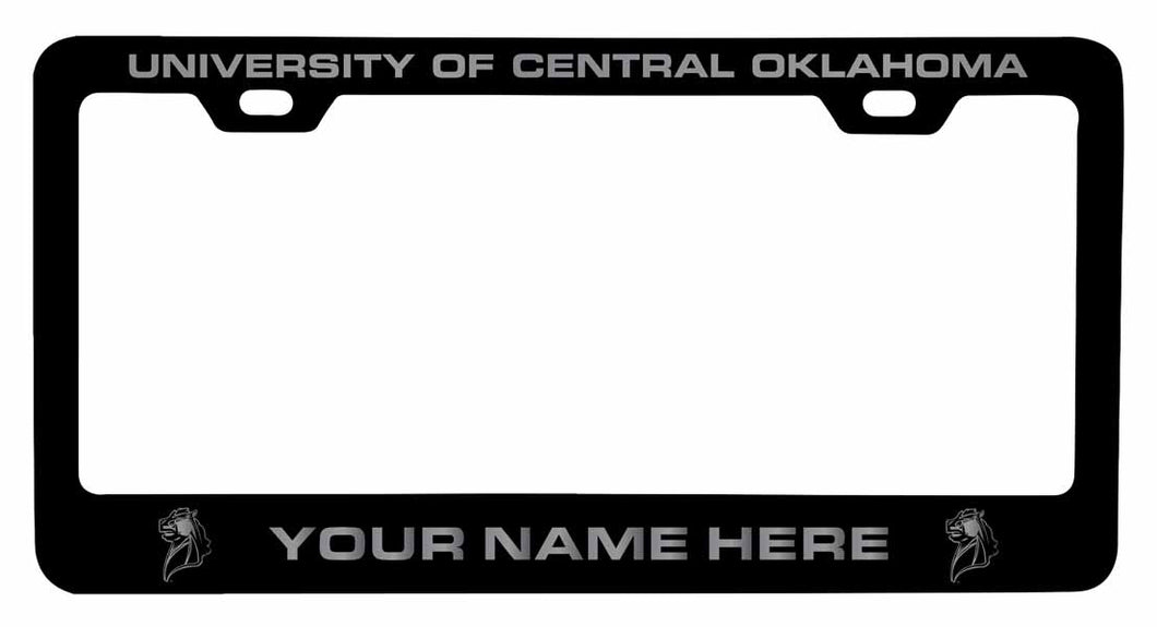 Customizable University of Central Oklahoma Bronchos NCAA Laser-Engraved Metal License Plate Frame - Personalized Car Accessory