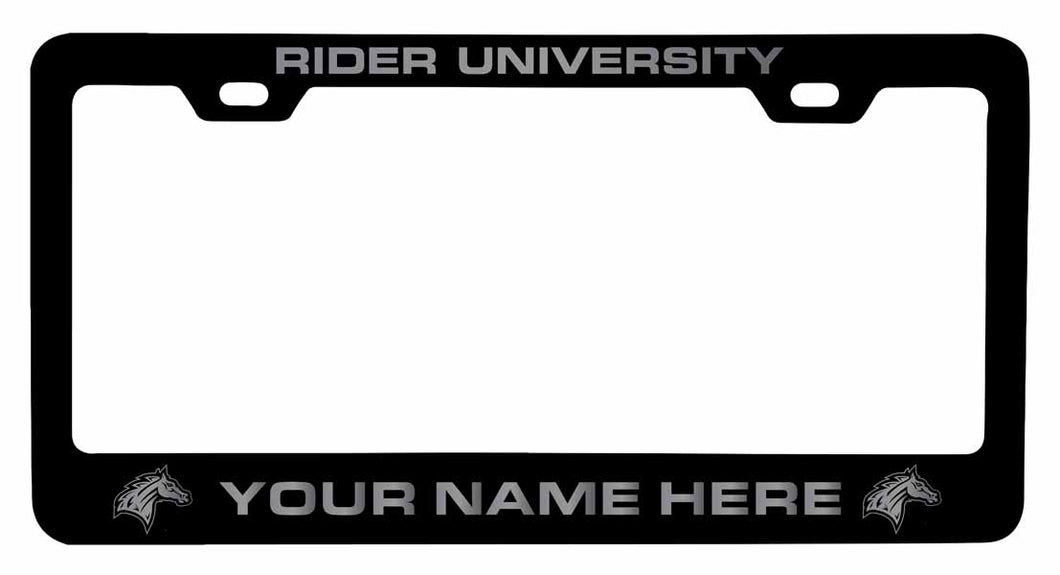 Customizable Rider University Broncs NCAA Laser-Engraved Metal License Plate Frame - Personalized Car Accessory