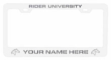 Load image into Gallery viewer, Customizable Rider University Broncs NCAA Laser-Engraved Metal License Plate Frame - Personalized Car Accessory
