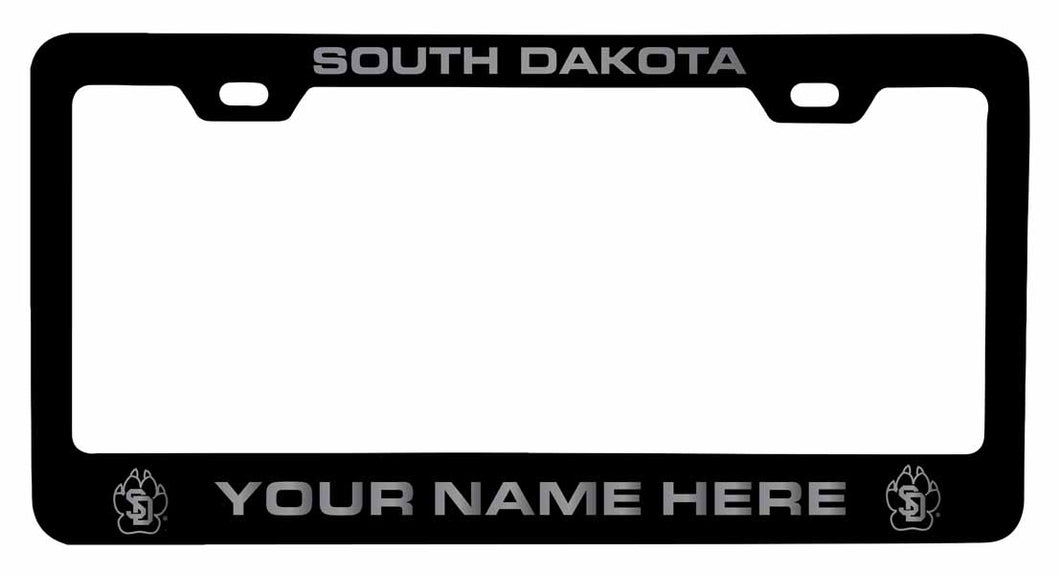 Customizable South Dakota Coyotes NCAA Laser-Engraved Metal License Plate Frame - Personalized Car Accessory