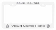Load image into Gallery viewer, Customizable South Dakota Coyotes NCAA Laser-Engraved Metal License Plate Frame - Personalized Car Accessory
