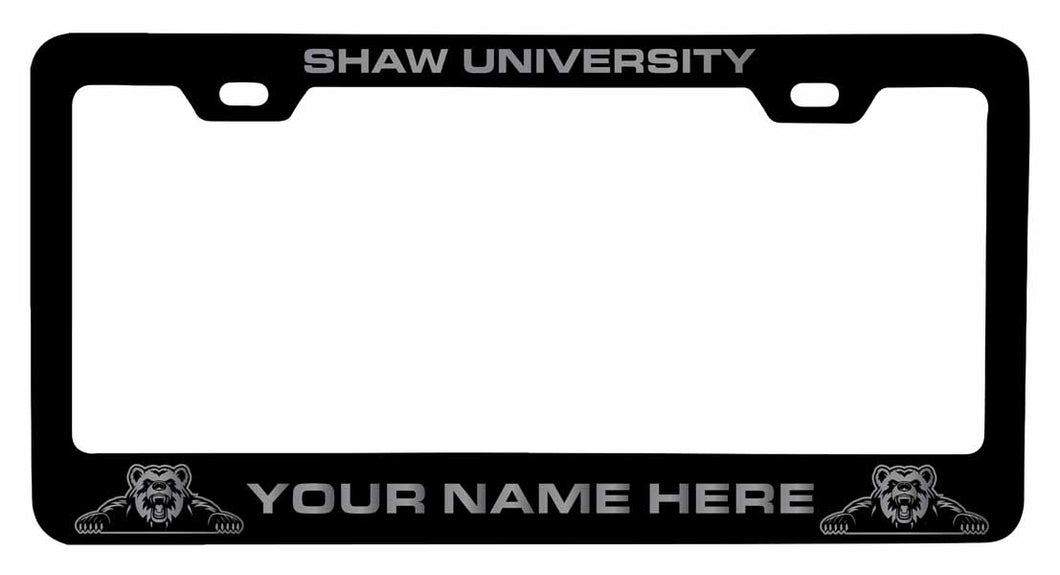 Customizable Shaw University Bears NCAA Laser-Engraved Metal License Plate Frame - Personalized Car Accessory