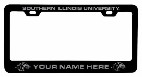 Customizable Southern Illinois Salukis NCAA Laser-Engraved Metal License Plate Frame - Personalized Car Accessory