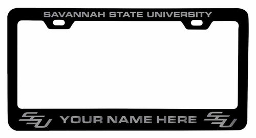 Customizable Savannah State University NCAA Laser-Engraved Metal License Plate Frame - Personalized Car Accessory