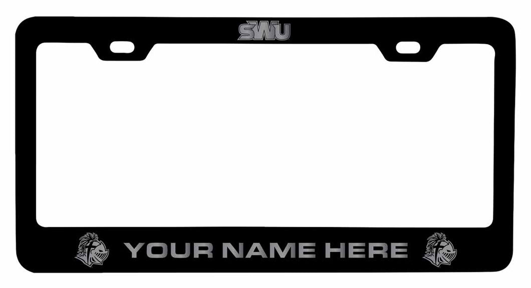 Customizable Southern Wesleyan University NCAA Laser-Engraved Metal License Plate Frame - Personalized Car Accessory