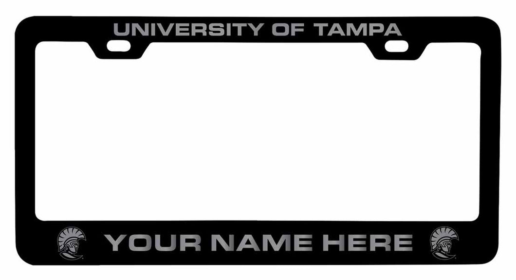 Customizable University of Tampa Spartans NCAA Laser-Engraved Metal License Plate Frame - Personalized Car Accessory
