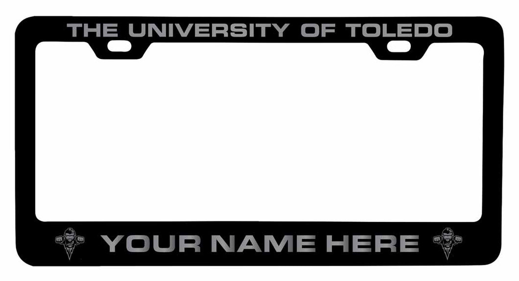 Customizable Toledo Rockets NCAA Laser-Engraved Metal License Plate Frame - Personalized Car Accessory