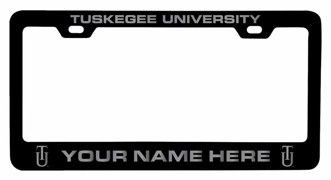 Customizable Tuskegee University NCAA Laser-Engraved Metal License Plate Frame - Personalized Car Accessory