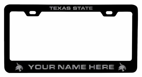 Customizable Texas State Bobcats NCAA Laser-Engraved Metal License Plate Frame - Personalized Car Accessory