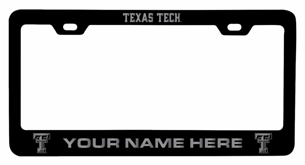 Customizable Texas Tech Red Raiders NCAA Laser-Engraved Metal License Plate Frame - Personalized Car Accessory