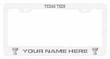 Load image into Gallery viewer, Collegiate Custom Texas Tech Red Raiders Metal License Plate Frame with Engraved Name
