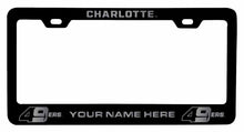 Load image into Gallery viewer, Customizable North Carolina Charlotte Forty-Niners NCAA Laser-Engraved Metal License Plate Frame - Personalized Car Accessory
