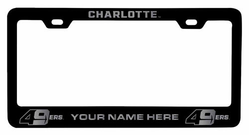 Customizable North Carolina Charlotte Forty-Niners NCAA Laser-Engraved Metal License Plate Frame - Personalized Car Accessory