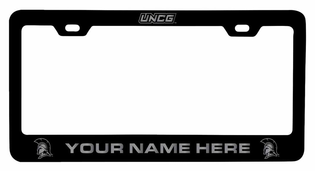 Customizable North Carolina Greensboro Spartans NCAA Laser-Engraved Metal License Plate Frame - Personalized Car Accessory
