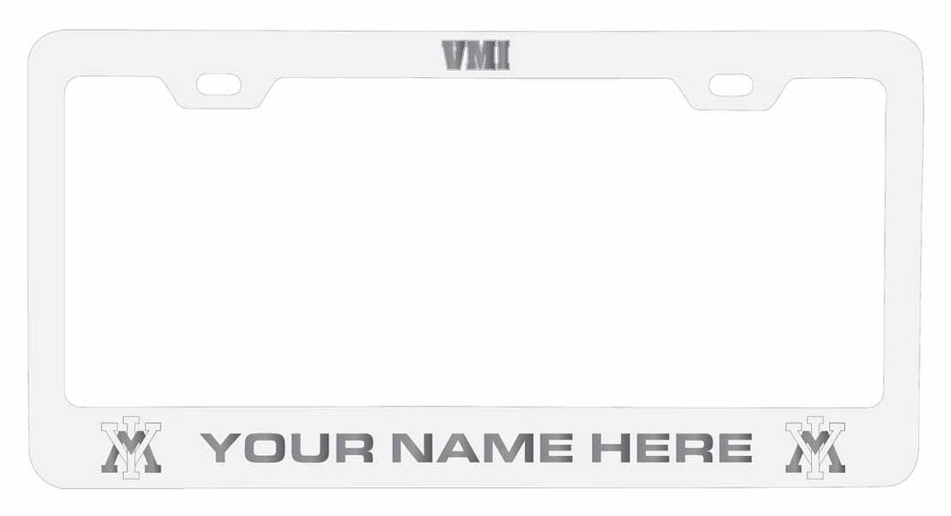 Customizable VMI Keydets NCAA Laser-Engraved Metal License Plate Frame - Personalized Car Accessory