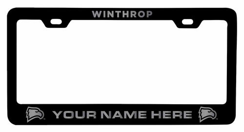Customizable Winthrop University NCAA Laser-Engraved Metal License Plate Frame - Personalized Car Accessory