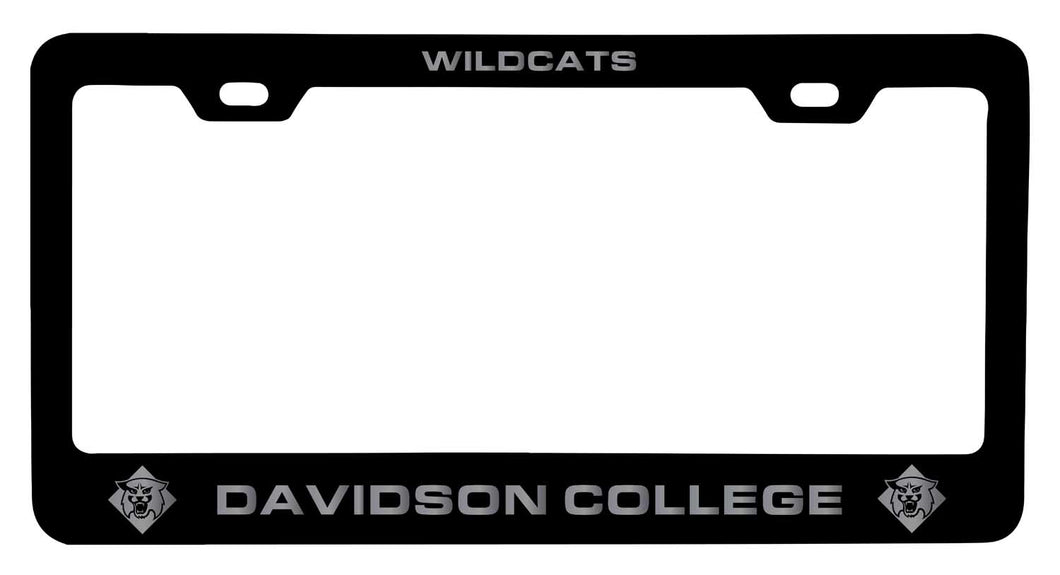 Davidson College NCAA Laser-Engraved Metal License Plate Frame - Choose Black or White Color