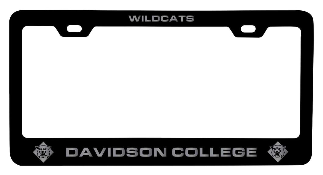 Davidson College NCAA Laser-Engraved Metal License Plate Frame - Choose Black or White Color