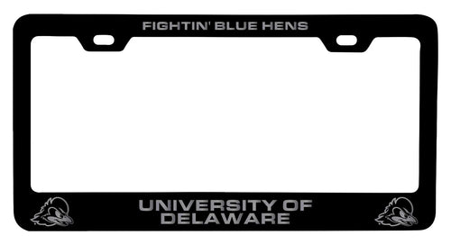 Delaware Blue Hens NCAA Laser-Engraved Metal License Plate Frame - Choose Black or White Color