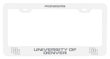 Load image into Gallery viewer, University of Denver Pioneers NCAA Laser-Engraved Metal License Plate Frame - Choose Black or White Color
