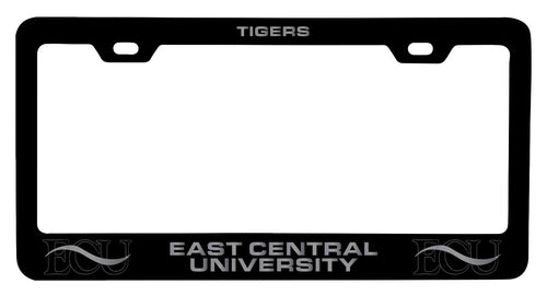 East Central University Tigers NCAA Laser-Engraved Metal License Plate Frame - Choose Black or White Color