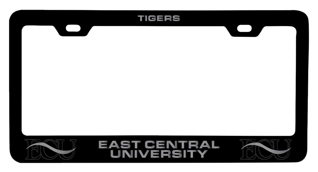 East Central University Tigers NCAA Laser-Engraved Metal License Plate Frame - Choose Black or White Color