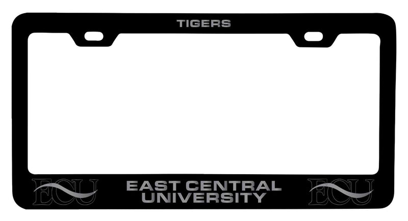 East Central University Tigers NCAA Laser-Engraved Metal License Plate Frame - Choose Black or White Color
