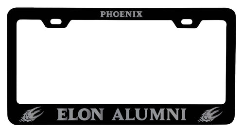 Elon University NCAA Laser-Engraved Metal License Plate Frame - Choose Black or White Color