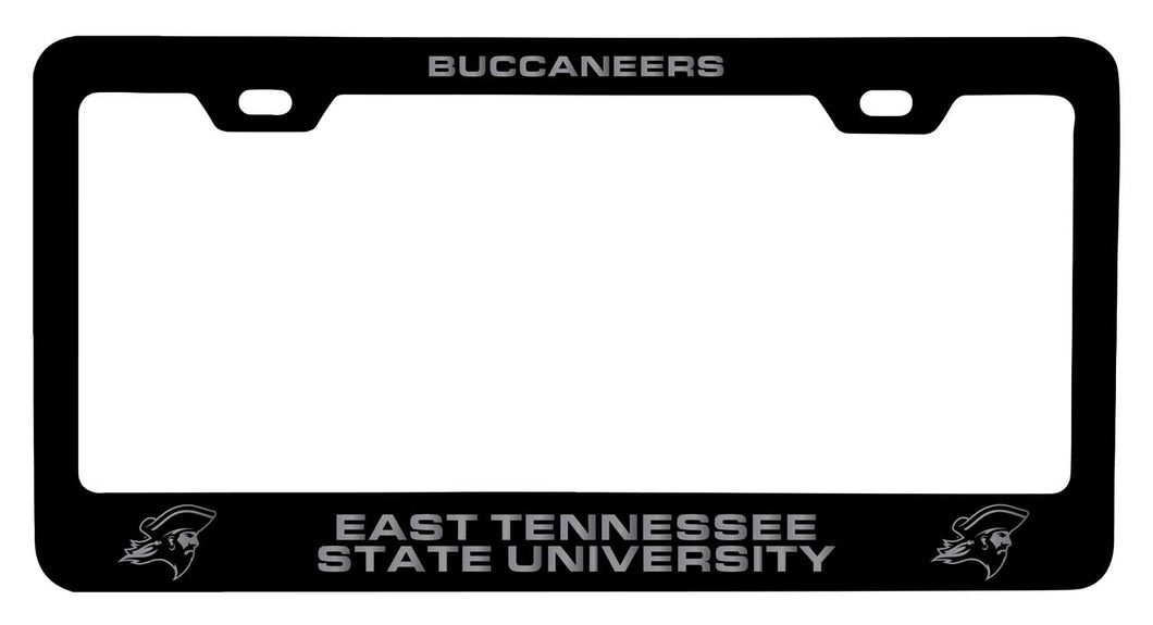 East Tennessee State University NCAA Laser-Engraved Metal License Plate Frame - Choose Black or White Color