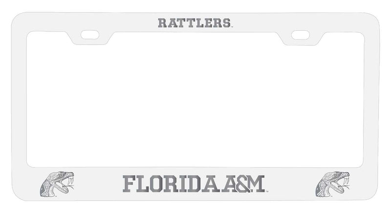 Florida A&M Rattlers NCAA Laser-Engraved Metal License Plate Frame - Choose Black or White Color