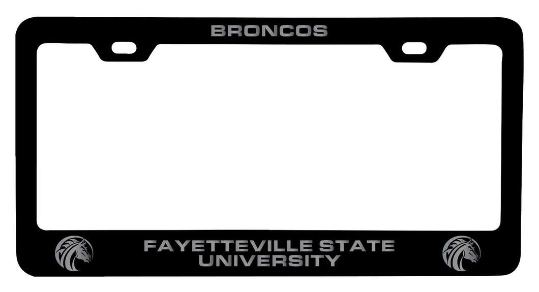 Fayetteville State University NCAA Laser-Engraved Metal License Plate Frame - Choose Black or White Color