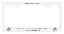 Load image into Gallery viewer, Fayetteville State University NCAA Laser-Engraved Metal License Plate Frame - Choose Black or White Color
