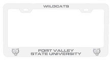 Load image into Gallery viewer, Fort Valley State University NCAA Laser-Engraved Metal License Plate Frame - Choose Black or White Color
