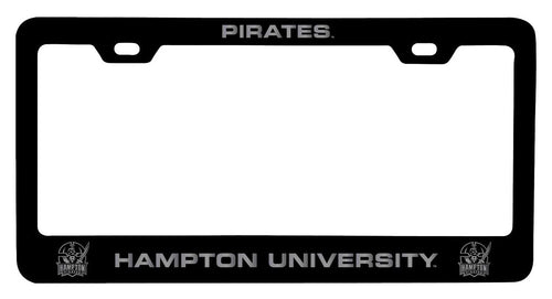 Hampton University NCAA Laser-Engraved Metal License Plate Frame - Choose Black or White Color