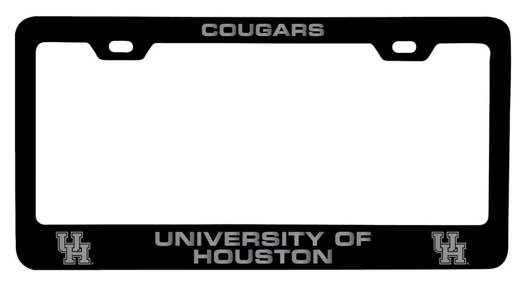 University of Houston NCAA Laser-Engraved Metal License Plate Frame - Choose Black or White Color