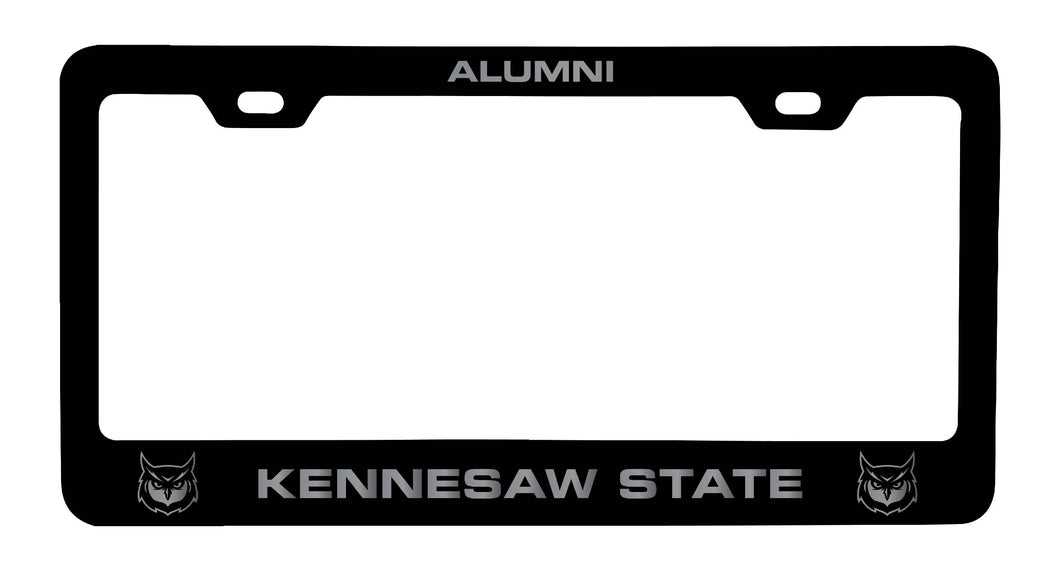 Kennesaw State University NCAA Laser-Engraved Metal License Plate Frame - Choose Black or White Color