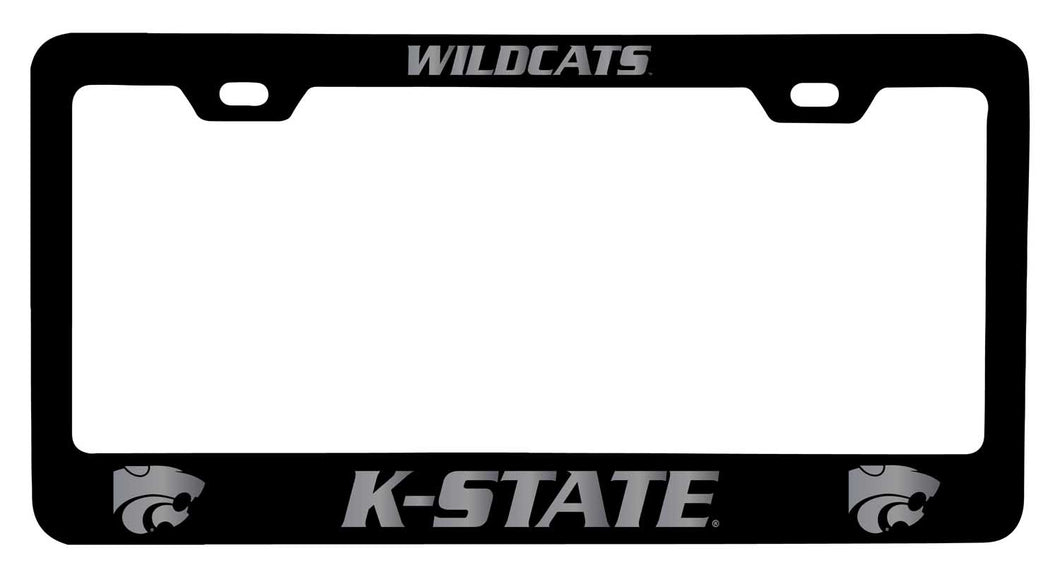 Kansas State Wildcats NCAA Laser-Engraved Metal License Plate Frame - Choose Black or White Color