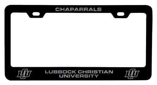 Lubbock Christian University Chaparral NCAA Laser-Engraved Metal License Plate Frame - Choose Black or White Color