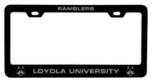 Load image into Gallery viewer, Loyola University Ramblers NCAA Laser-Engraved Metal License Plate Frame - Choose Black or White Color
