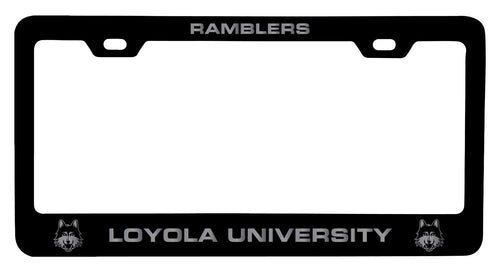 Loyola University Ramblers NCAA Laser-Engraved Metal License Plate Frame - Choose Black or White Color