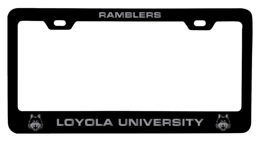 Loyola University Ramblers NCAA Laser-Engraved Metal License Plate Frame - Choose Black or White Color